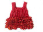 KSS Crocheted Red with Frill Dress for 18" Doll