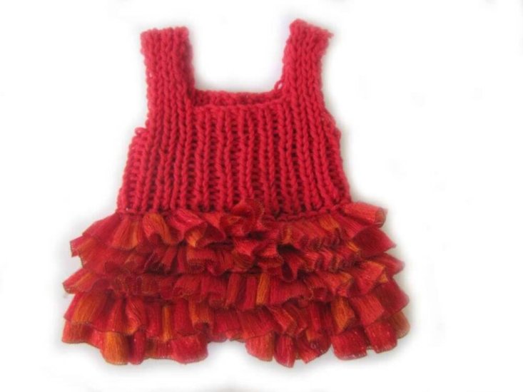 KSS Crocheted Red with Frill Dress for 18