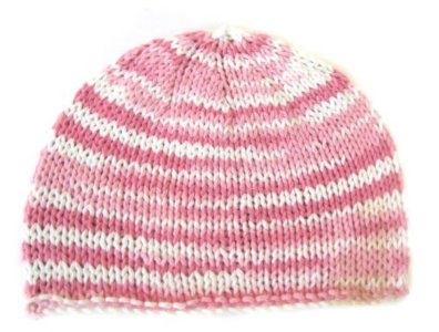 KSS Pink/White Cotton Cap 15-17" (1-3 Years)