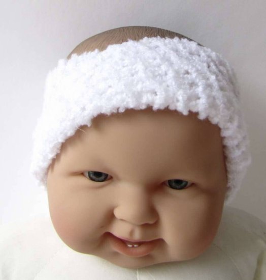 KSS White Knitted Soft Infinity Headband 15-18" - Click Image to Close