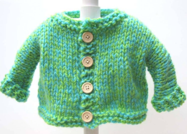 KSS Turqoise Green Knitted Sweater/Jacket and Hat (18 Months) - Click Image to Close