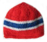 KSS Red Beanie with Norwegian Colors 15-17 inch (6-24 Months)