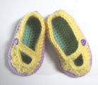 KSS Multi Color Cotton Crocheted Mary Jane Booties (6 Months)
