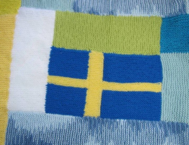 KSS Swedish Flag Large Blanket 34x44" Newborn and up BB-115 - Click Image to Close