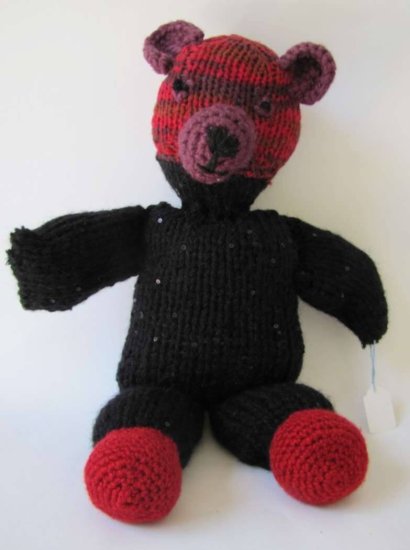 KSS Large Knitted Black Teddy Bear 19" TO-020 - Click Image to Close