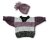 Purple/Grey/Black V-neck Sweater with a Cap