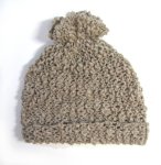 KSS Taupe Loose Knitted Hat with a Pom Pom 13" (0 -6 Months) KSS-HA-594