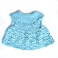 KSS Knitted/Crocheted Soft Aqua Baby Dress 0-3 Months DR-167