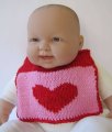 KSS Pink Colored Cotton Bib with a Heart