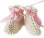 KSS Natural Cotton Crocheted Booties (3-6 Months)