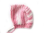 KSS Pink/White Cotton Bonnet Type Hat 11" 3 Months