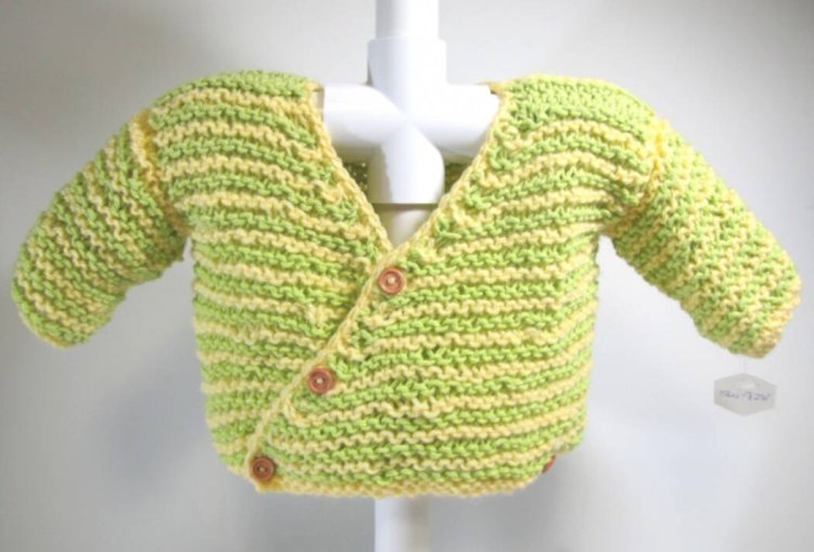 KSS Yellow/Green Baby Wrap Sweater/Jacket (18 Months) SW-728 - Click Image to Close
