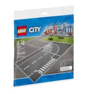 LEGO City Town T-Junction and Curve Plate 7281