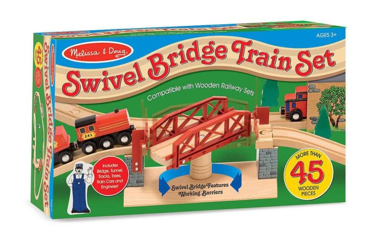 Melissa & Doug Swivel Bridge 45 PieceTrain Set