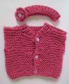 KSS Pink Sweater Vest with Headband (6-9 Months)