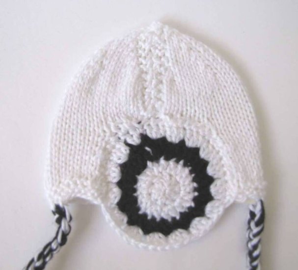 KSS White Hat with Black Granny 12-14" (0-9 Months) - Click Image to Close