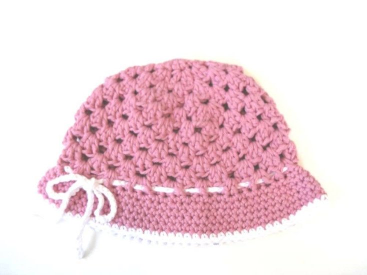 KSS Pink Crocheted Cotton Sunhat 14-16" (3-12 Months)