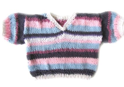 KSS Artsy Striped Short Sleeve Sweater 3 Years