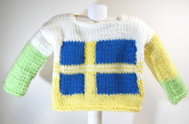 KSS Pullover Baby Sweater with Swedish Flag (12 Months) SW-727