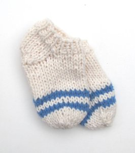 KSS Natural Color with Stripe Knitted Socks (3-6 Months) BO-132