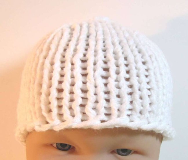 KSS Off White Baby Beanie 12-14" (0 - 6 Months) - Click Image to Close