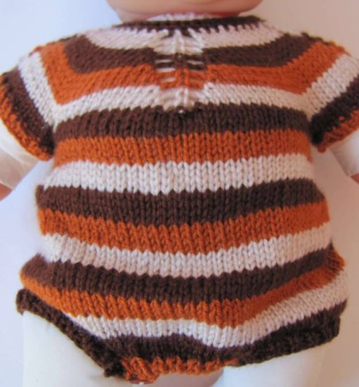 KSS Earth Colored Striped Onesie 6 Months - Click Image to Close