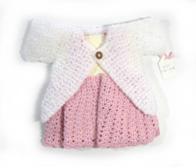 KSS Baby Crocheted Pink Cotton Suspender Dress 3 Months - Click Image to Close