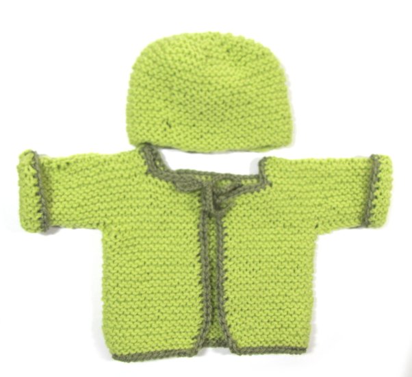 KSS Light Green Sweater/Jacket and a Hat (3 Months) SW-982