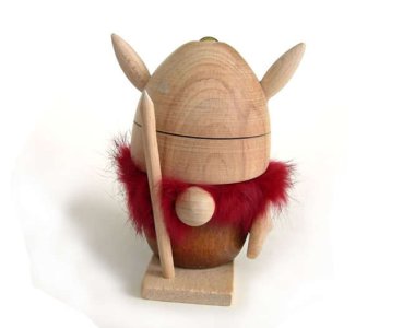 Robust Teak Viking with a Spear