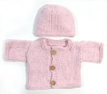 KSS Very Soft Pink Baby Sweater with a Hat (NB-3 Months) SW-787 on SALE