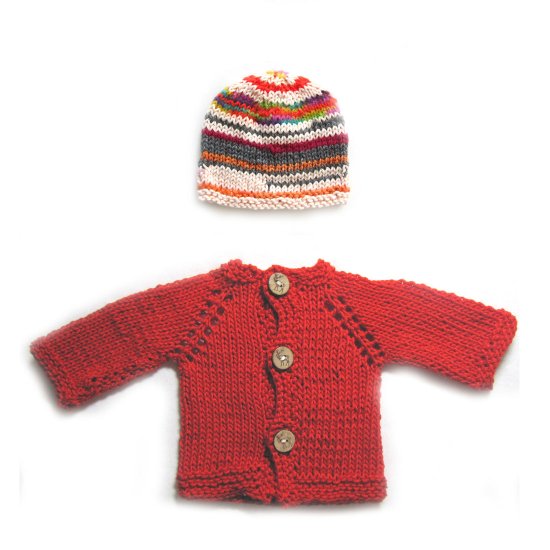 KSS Red Cotton Cardigan 3 Months SW-488