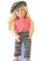 KSS Multi Colored Pants and Hat for 18" doll TO-049