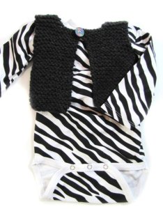 KSS Zebra Long Sleeve Romper and Vest (6-12 Months)