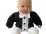 KSS Black Cardigan with White Tie and Pants (3 - 6 Months)