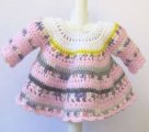 KSS Pink/Gre Crocheted Long Sleeve Dress 9 Months