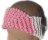 KSS Pink/White Knitted Cotton Infinity Headband 14-16" HB-156