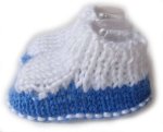 KSS Soft Knitted Blue/White Booties (6 - 9 Months) BO-050