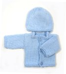 KSS Light Blue Sweater/Cardigan with a Hat Newborn KSS-SW-898-ET