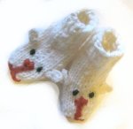 KSS Ivory Acrylic Knitted Booties with an Animal (Newborn) KSS-BO-128