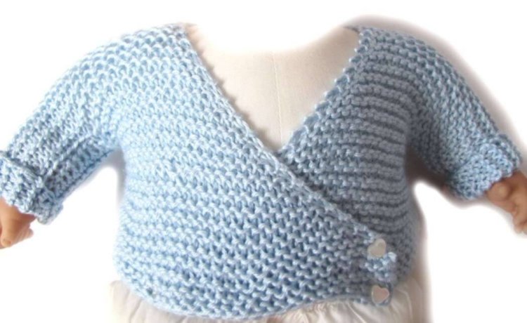 KSS Light Blue Wrap Sweater (6-9 Months) - Click Image to Close