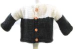 KSS Black/White Baby Sweater/Cardigan & Hat (3 - 6 Months)
