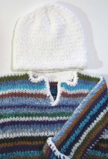 KSS Earth Striped Acrylic Sweater and Hat (12-24 Months) - Click Image to Close