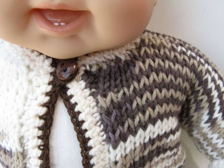 KSS Earth Brown Cotton Sweater/Jacket (3 - 6 Months) - Click Image to Close