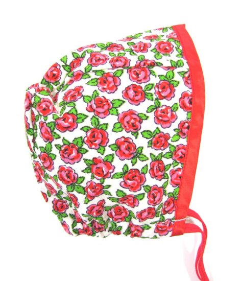 KSS Red Flower Colored Bonnet type Cap Size 48 (6 Months) HA-642