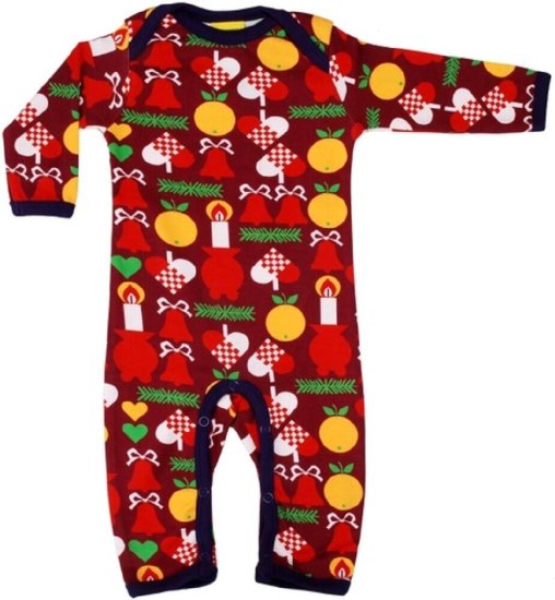 DUNS Organic Cotton Fruits, Christmas CandlLong Onesie (56cm/1-2 Months) - Click Image to Close