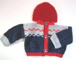 KSS Grey/Navy Knitted Sweater/Jacket and Hat (18 Months)