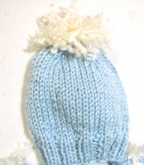 KSS Light Blue Soft Pullover Fringe Sweater with a Hat (6 Months) SW-623 - Click Image to Close