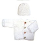 KSS White Cotton Baby Sweater/Cardigan (3 - 6 Months) SW-851
