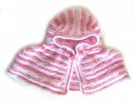 KSS Pink/White Colored Baby Poncho 0 - 2 Years PO-009