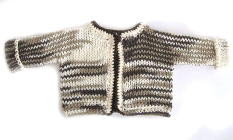 KSS Earth Brown Cotton Sweater/Jacket (3 - 6 Months) - Click Image to Close